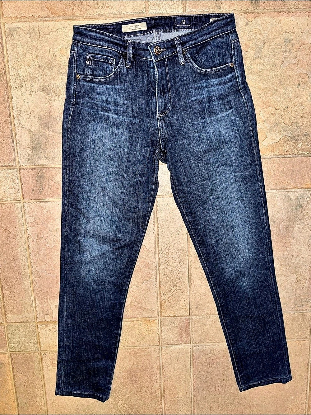 AG Adriano Goldschmied The Prima Mid-Rise Cigarette Leg Jeans Blue Waist 26